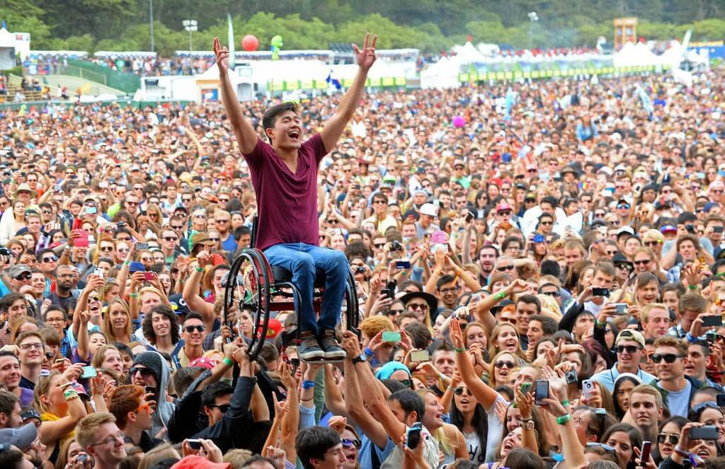Wheelcair User At Outside Lands Breda